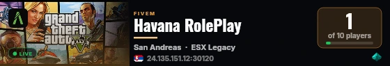 Havana RolePlay live status badge