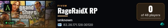 RageRaidX RP live status badge