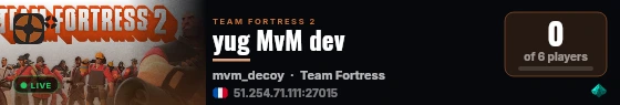 yug MvM dev live status badge