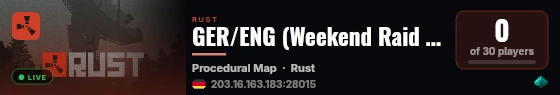 GER/ENG (Weekend Raid Times) live status badge