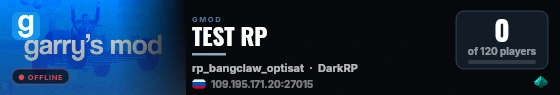 TEST RP live status badge