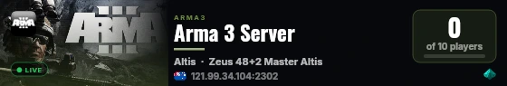 Arma 3 Server live status badge