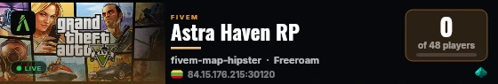 Astra Haven RP live status badge