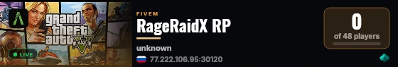 RageRaidX RP live status badge