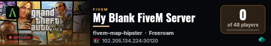 My Blank FiveM Server live status badge