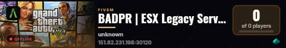 BADPR | ESX Legacy Server live status badge