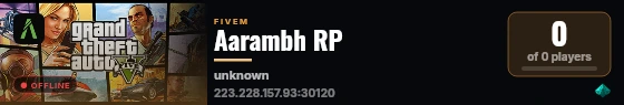 Aarambh RP live status badge