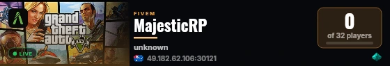 MajesticRP live status badge