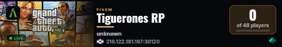 Tiguerones RP live status badge