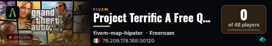 Project Terrific A Free Qbcore Base Server live status badge
