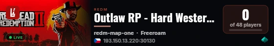 Outlaw RP - Hard Western 1899 live status badge