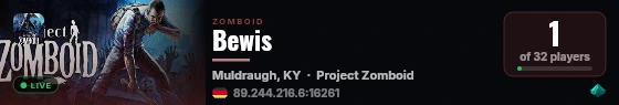 Bewis live status badge