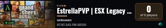 EstrellaPVP | ESX Legacy Server live status badge