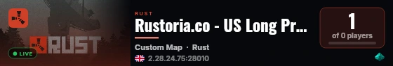 Rustoria.co - US Long Preview Server (Map #5) live status badge