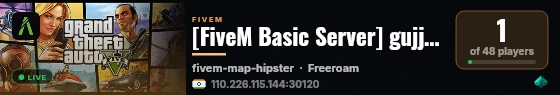 [FiveM Basic Server] gujju nu server live status badge