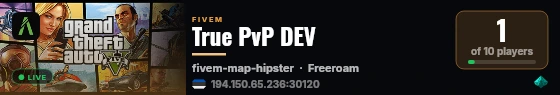 True PvP DEV live status badge