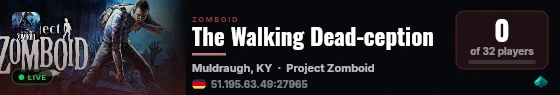 The Walking Dead-ception live status badge