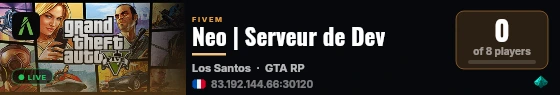 Neo | Serveur de Dev live status badge
