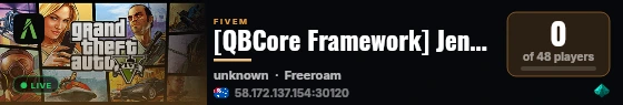 [QBCore Framework] JenkinsWaltRP live status badge