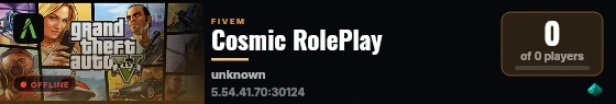 Cosmic RolePlay live status badge