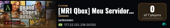 [MRI Qbox] Meu Servidor FiveM live status badge