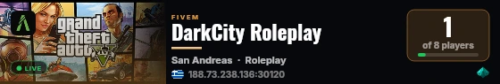 DarkCity Roleplay live status badge