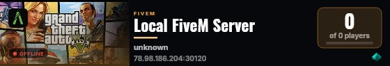 Local FiveM Server live status badge