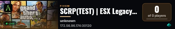 SCRP(TEST) | ESX Legacy Server live status badge