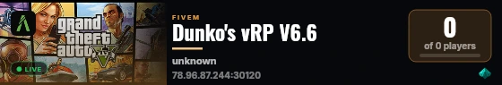 Dunko's vRP V6.6 live status badge