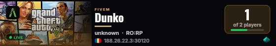Dunko live status badge