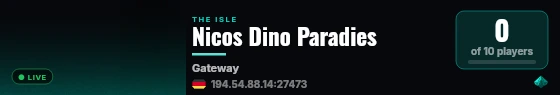 Nicos Dino Paradies live status badge