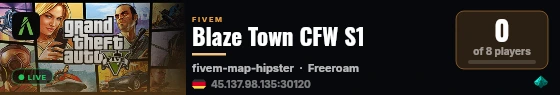 Blaze Town CFW S1 live status badge
