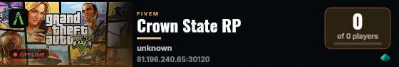 Crown State RP live status badge