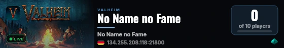 No Name no Fame live status badge