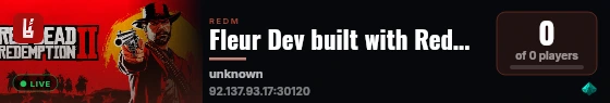 Fleur Dev built with RedM Basic Server! live status badge