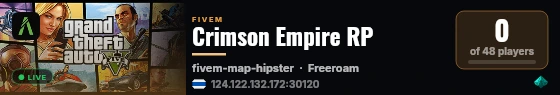 Crimson Empire RP live status badge