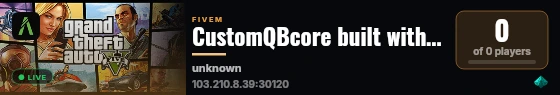 CustomQBcore built with QBCore Framework by JericoFx & Kakarot & Hamy! live status badge