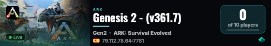 Genesis 2 - (v361.7) live status badge
