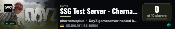 SSG Test Server - Chernarus live status badge