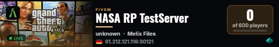 NASA RP TestServer live status badge