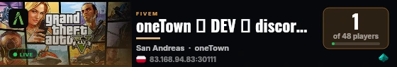 oneTown ✦ DEV ✦ discord.gg/onetown live status badge