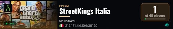 StreetKings Italia live status badge