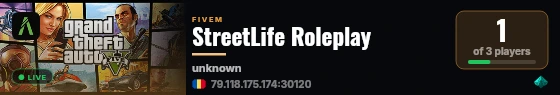 StreetLife Roleplay live status badge