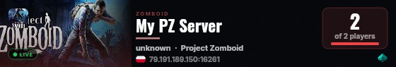 My PZ Server live status badge