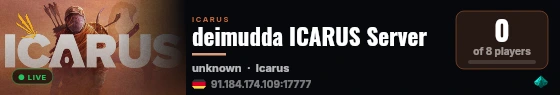 deimudda ICARUS Server live status badge