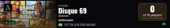 Disque 69 live status badge