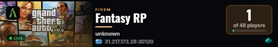 Fantasy RP live status badge