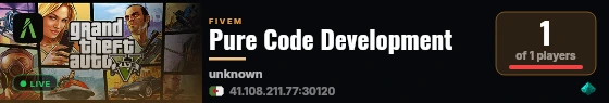 Pure Code Development live status badge