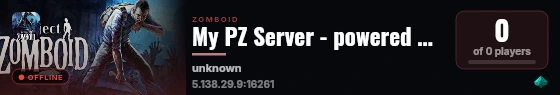 My PZ Server - powered by Sophie live status badge