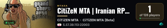 CitiZeN MTA | Iranian RPG Server live status badge